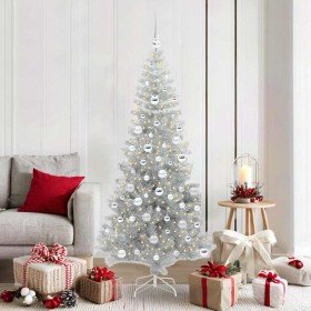 Árbol de Navidad con 300 LED con soporte Plateado 180 cm PET
