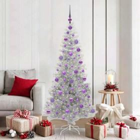 Árbol de Navidad con 300 LED con soporte Plateado 180 cm PET