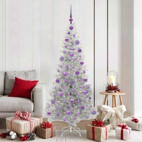 Árbol de Navidad con 300 LED con soporte Plateado 180 cm PET