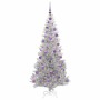 Árbol de Navidad con 300 LED con soporte Plateado 180 cm PET