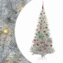 Árbol de Navidad con 300 LED con soporte Plateado 180 cm PET