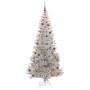 Árbol de Navidad con 300 LED con soporte Plateado 210 cm PET