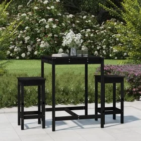 Garden table set and high stools 3 pieces black pine wood by vidaXL, Garden sets - Ref: Foro24-3154729, Price: 195,55 €, Disc...