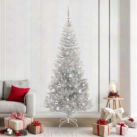 Árbol de Navidad con 300 LED con soporte Plateado 210 cm PET