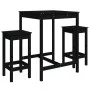 Garden table set and high stools 3 pieces black pine wood by vidaXL, Garden sets - Ref: Foro24-3154729, Price: 195,55 €, Disc...