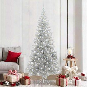 Árbol de Navidad con 300 LED con soporte Plateado 210 cm PET