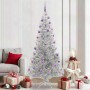 Árbol de Navidad con 300 LED con soporte Plateado 210 cm PET