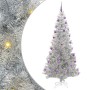 Árbol de Navidad con 300 LED con soporte Plateado 210 cm PET