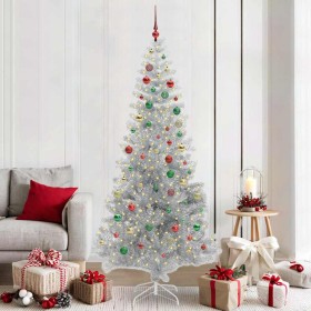 Árbol de Navidad con 300 LED con soporte Plateado 210 cm PET