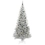 Árbol de Navidad con 300 LED con soporte Plateado 240 cm PET