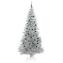 Árbol de Navidad con 300 LED con soporte Plateado 240 cm PET