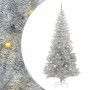 Árbol de Navidad con 300 LED con soporte Plateado 240 cm PET