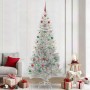 Árbol de Navidad con 300 LED con soporte Plateado 240 cm PET
