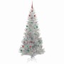 Árbol de Navidad con 300 LED con soporte Plateado 240 cm PET