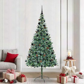 Árbol de Navidad artificial Verde 210 cm PVC y acero