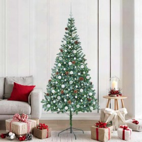 Árbol de Navidad artificial Verde 210 cm PVC y acero