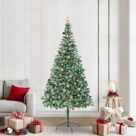 Árbol de Navidad artificial Verde 210 cm PVC y acero