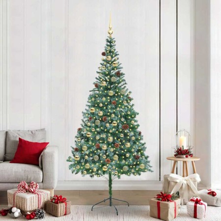 Árbol de Navidad artificial Verde 210 cm PVC y acero