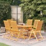 Conjunto de comedor de jardín 7 piezas madera maciza de teca