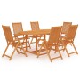 Conjunto de comedor de jardín 7 piezas madera maciza de teca