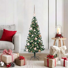 Árbol de Navidad Artificial Preiluminado Verde 120 cm