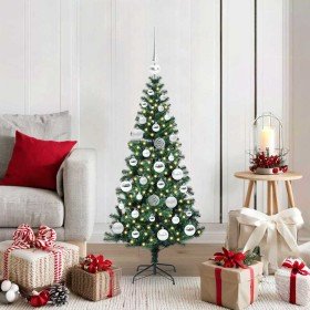 Árbol de Navidad Artificial Preiluminado Verde 120 cm