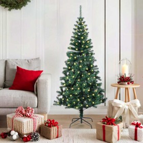 Árbol de Navidad Artificial Preiluminado Verde 150 cm