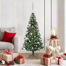 Árbol de Navidad Artificial Preiluminado Verde 150 cm