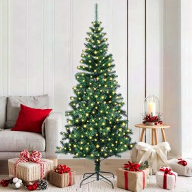 Árbol de Navidad Artificial Preiluminado Verde 180 cm