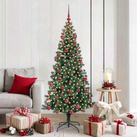 Árbol de Navidad Artificial Preiluminado Verde 180 cm