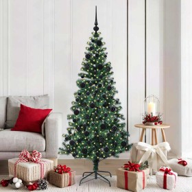 Árbol de Navidad Artificial Preiluminado Verde 180 cm