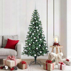 Árbol de Navidad Artificial Preiluminado Verde 180 cm