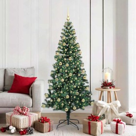Árbol de Navidad Artificial Preiluminado Verde 180 cm