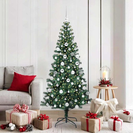 Árbol de Navidad Artificial Preiluminado Verde 180 cm