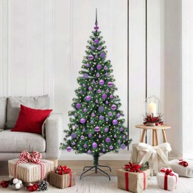 Árbol de Navidad Artificial Preiluminado Verde 180 cm