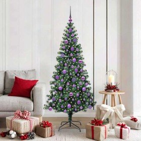 Árbol de Navidad Artificial Preiluminado Verde 180 cm