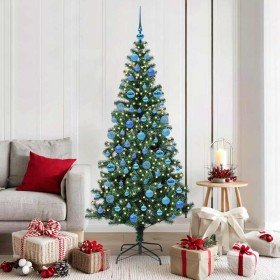 Árbol de Navidad Artificial Preiluminado Verde 180 cm