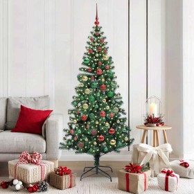Árbol de Navidad Artificial Preiluminado Verde 180 cm