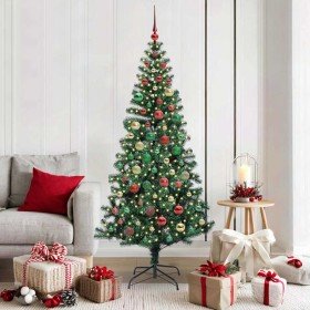 Árbol de Navidad Artificial Preiluminado Verde 180 cm