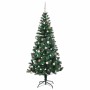 Árbol de Navidad Artificial Preiluminado Verde 210 cm