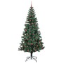 Árbol de Navidad Artificial Preiluminado Verde 210 cm