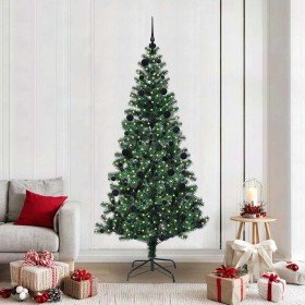 Árbol de Navidad Artificial Preiluminado Verde 210 cm