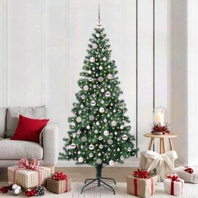 Árbol de Navidad Artificial Preiluminado Verde 210 cm