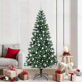 Árbol de Navidad Artificial Preiluminado Verde 210 cm