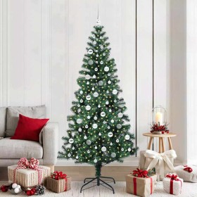 Árbol de Navidad Artificial Preiluminado Verde 210 cm