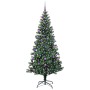 Árbol de Navidad Artificial Preiluminado Verde 210 cm