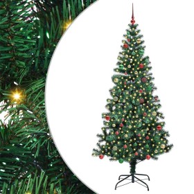 Árbol de Navidad Artificial Preiluminado Verde 210 cm