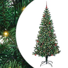 Árbol de Navidad Artificial Preiluminado Verde 210 cm