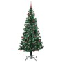 Árbol de Navidad Artificial Preiluminado Verde 210 cm
