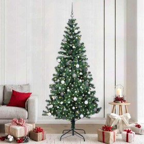 Árbol de Navidad Artificial Preiluminado Verde 240 cm
